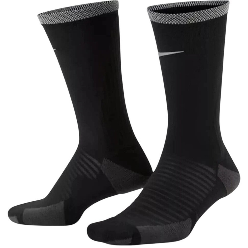 Nike‎ Spark Running Cushioned DRI-FIT Crew Socks Black Size: M8-9.5 / W9.5-11